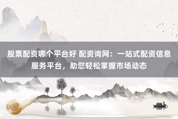 股票配资哪个平台好 配资询网：一站式配资信息服务平台，助您轻松掌握市场动态