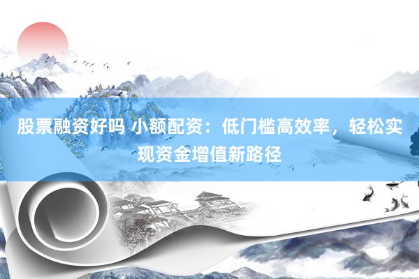 股票融资好吗 小额配资：低门槛高效率，轻松实现资金增值新路径