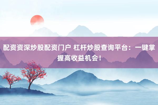 配资资深炒股配资门户 杠杆炒股查询平台：一键掌握高收益机会！