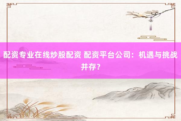 配资专业在线炒股配资 配资平台公司：机遇与挑战并存？