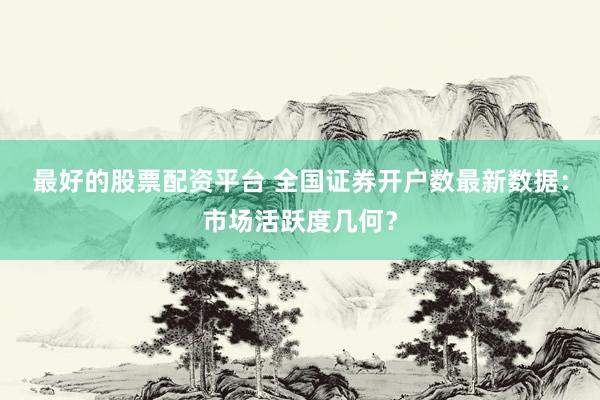 最好的股票配资平台 全国证券开户数最新数据:市场活跃度几何?
