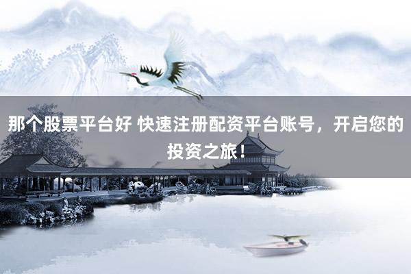 那个股票平台好 快速注册配资平台账号，开启您的投资之旅！