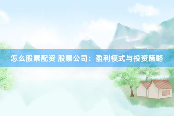 怎么股票配资 股票公司：盈利模式与投资策略